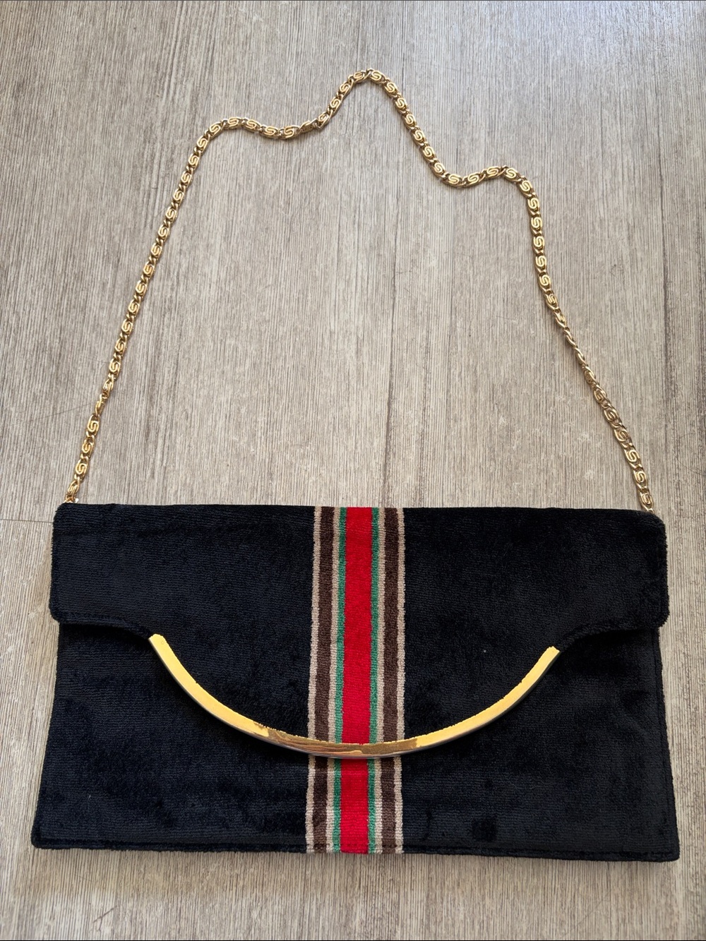 Black Striped Purse